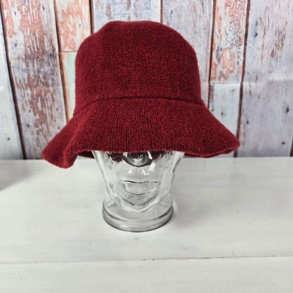J. Crew Accessories - J Crew Red Knit Bucket Hat One Size Wool Blend Preppy Style Designer Look